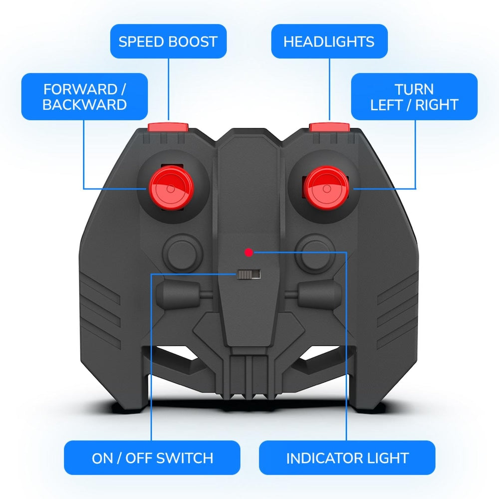 MIRANA TRACER APP AND REMOTE CONTROL CAR - 1.5X POWERFUL NITRO, AR GAME, ANTI SKID TYRE, LUMINOUS HEADLIGHTS, 1200 MAH LI-ION RECHARGEABLE BATTERY ( BLUE )