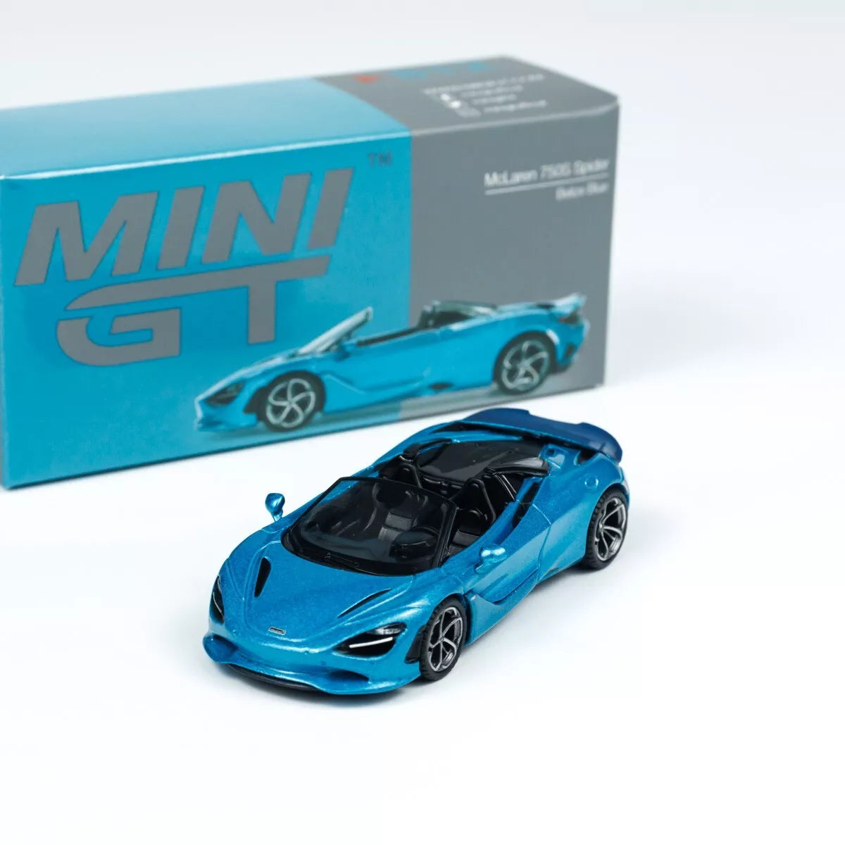 MINI GT 1/64 SCALE MCLAREN 750S SPIDER (BELIZE BLUE) NO:812