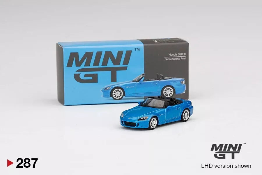 MINI GT HONDA S2000 (BERMUDA BLUE PEARL) 1/64 SCALE NO:287