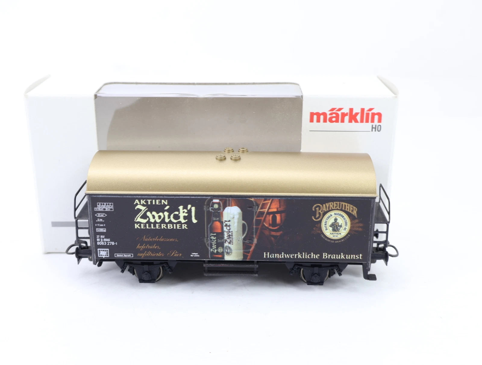 MARKLIN H0 44212 1/87 SCALE ZWICK'l KELLERBIER REFRIGERATED BEER CAR