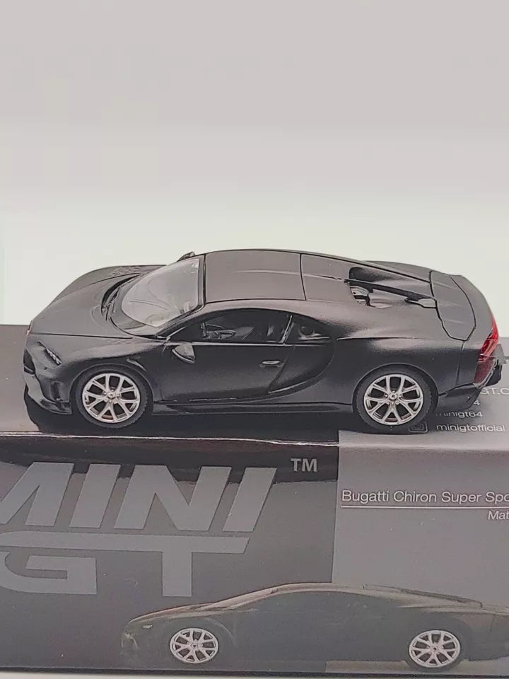 MINI GT 1/64 SCALE BUGATTI CHIRON SUPER SPORT 300+ (MATTE BLACK) NO:374