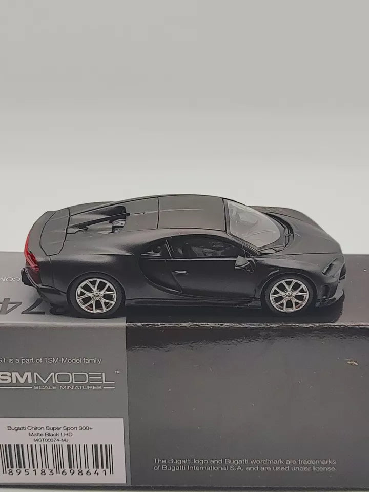 MINI GT 1/64 SCALE BUGATTI CHIRON SUPER SPORT 300+ (MATTE BLACK) NO:374