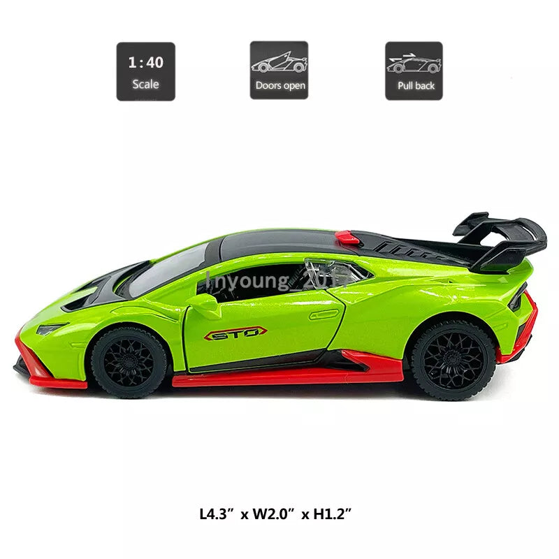 CCA LAMBORGHINI HURACAN STO 1:40 SCALE (GREEN&RED)