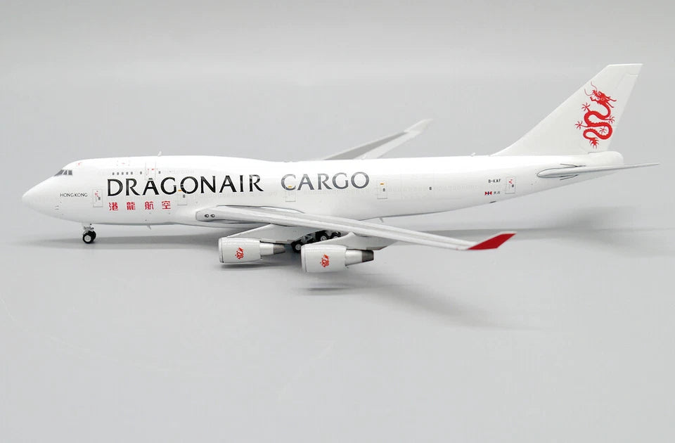 DIE CAST AIRPLANE DRAGONAIR KARGO BOEING 747-400 (BCF) SCALE 1/400 JET MODEL B-KAF