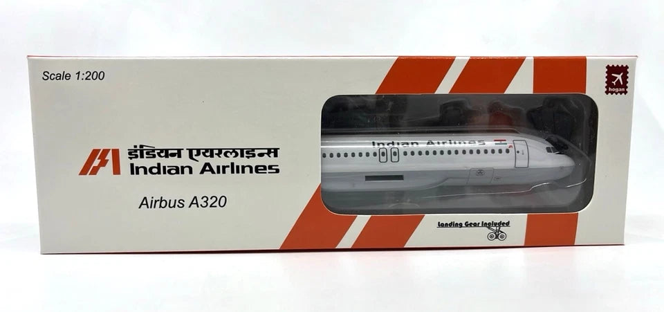 DIE CAST AIRPLANE HOGAN AIRBUS A320 INDIAN AIRLINES METAL 11083 VT-EYH 1:200 SCALE