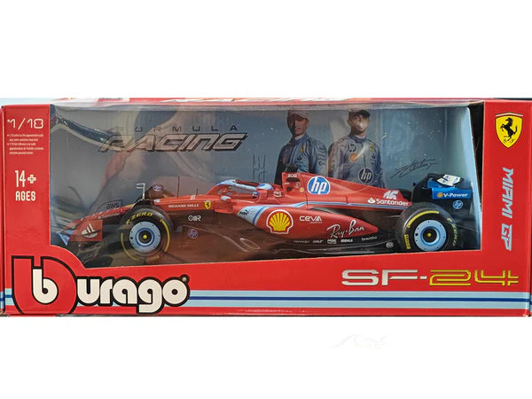 BBURAGO FERRARI SF24 C LECLERC #16 1/18 DIECAST 18-16815L-1