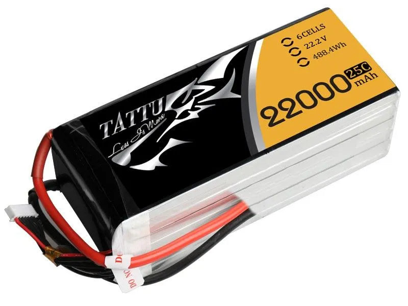 LIPO BATTERY ORIGINAL TATTU 22000MAH 25C 22.2V 6S1P XT90-S