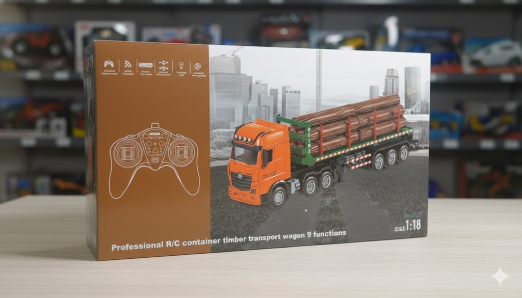 HUINA 1:18 1313 R/C CONTAINER TIMBER TRANSPORT WAGON 9 FUNCTIONS