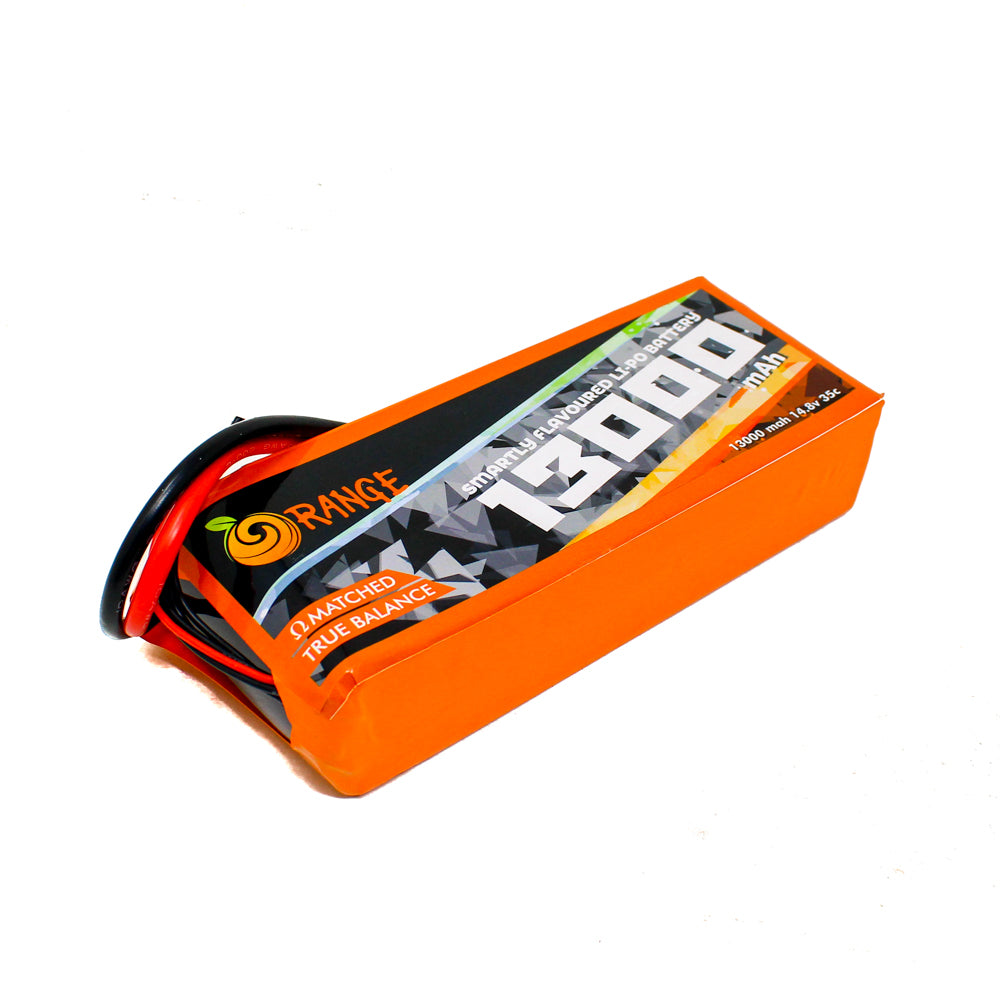 Orange 13000mAh 4S 35C (14.8 V) Lithium Polymer Battery Pack (Li-Po)