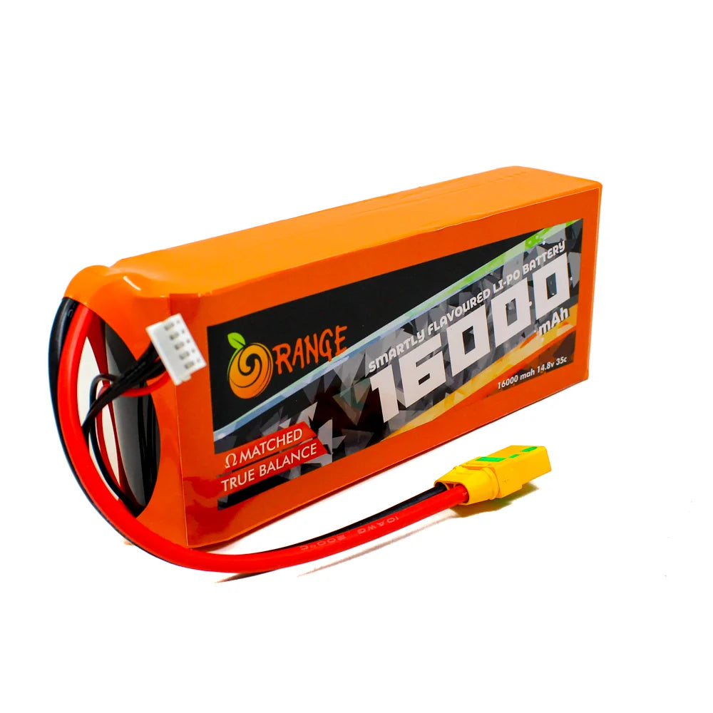 Orange 16000mAh 4S 35C (14.8 V) Lithium Polymer Battery Pack (Li-Po)