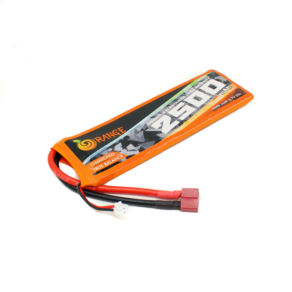 Orange 2500mAh 1S 25C (3.7 V) Lithium Polymer Battery Pack (Li-Po)