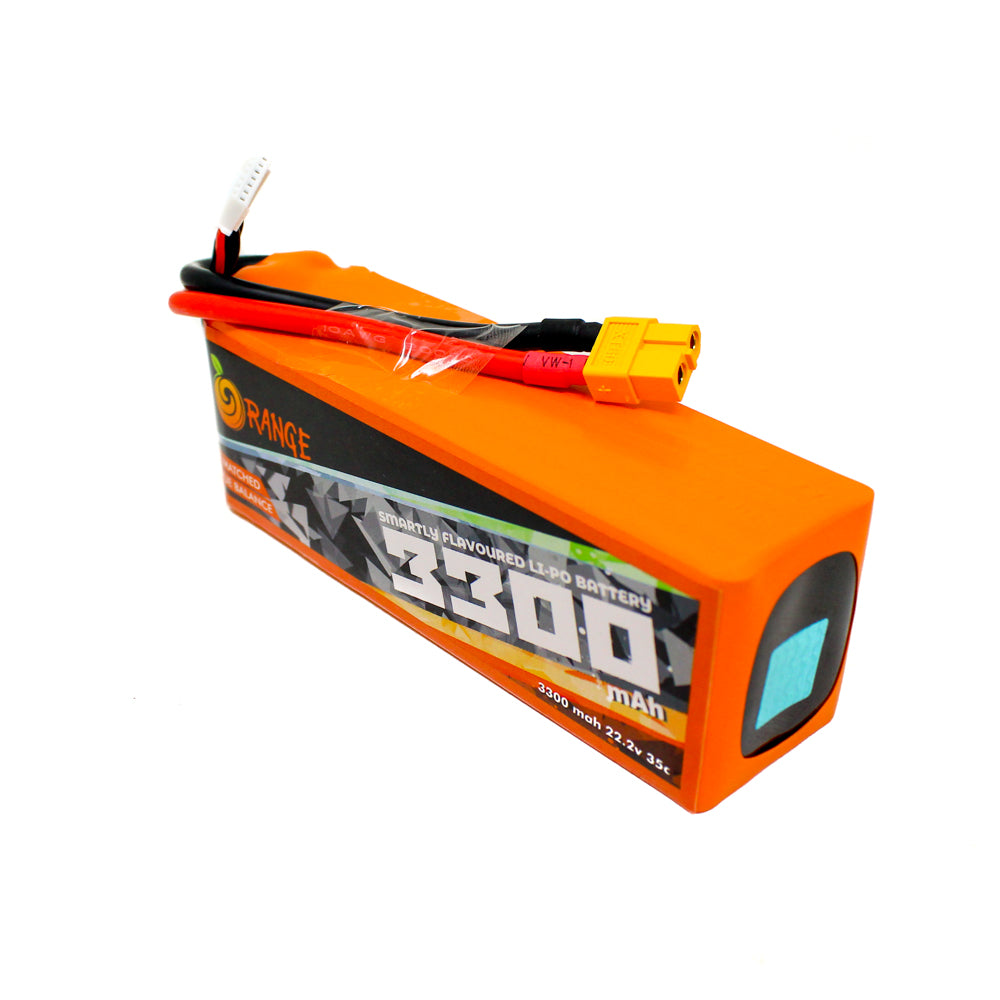 Orange 3300mAh 6S 35C (22.2 V) Lithium Polymer Battery Pack (Li-Po)