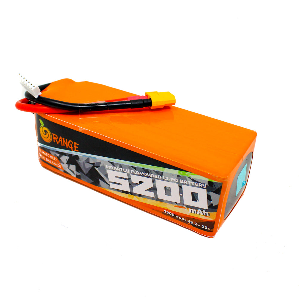 Orange 5200mAh 6S 35C (22.2 V) Lithium Polymer Battery Pack (Li-Po)