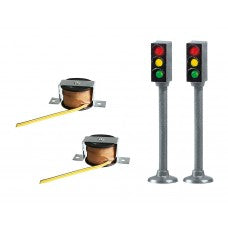 Faller 2Led Traffic Lights With Stop Section 161656