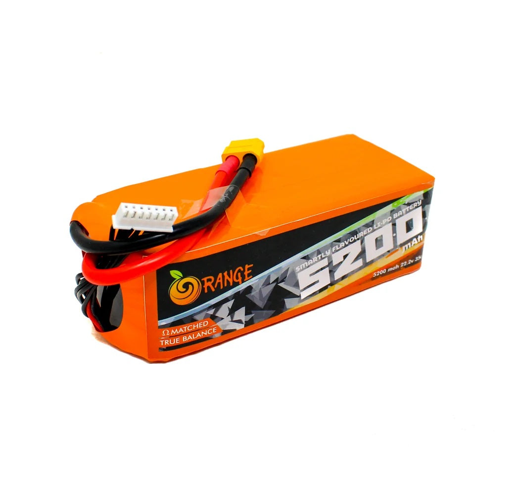 Orange 5200mAh 6S 35C (22.2 V) Lithium Polymer Battery Pack (Li-Po)