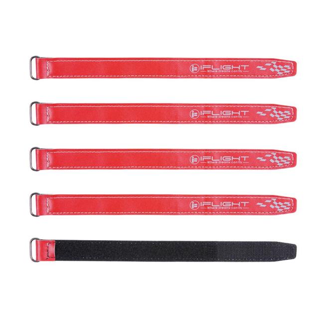 20Mm Microfiber Pu Leather Battery Straps (5Pcs)-Red 250Mm
