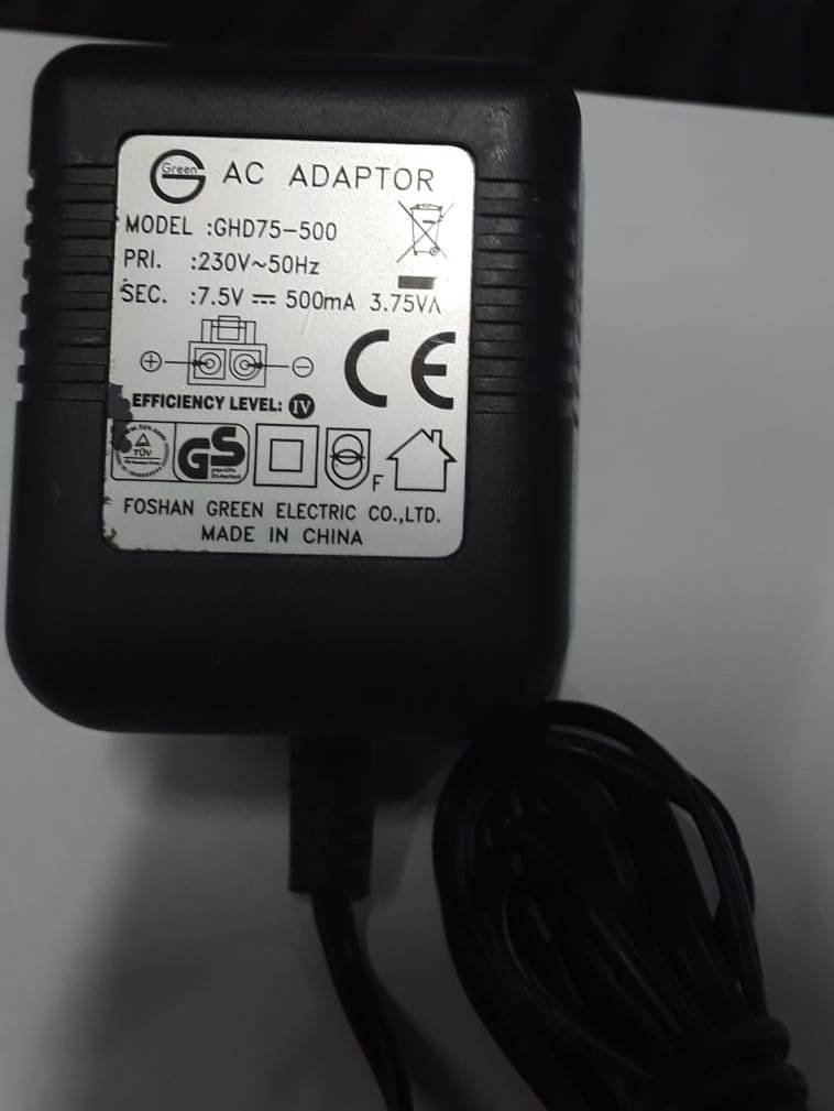 Ac Adapter  230V-50Hz Dc 7.5V 500Ma Charger-Quality Pre Owned