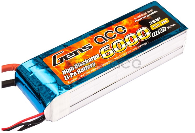 Gens Ace Lipo 11.1V 6000Mah 35C  Battery(Quality Preowned)