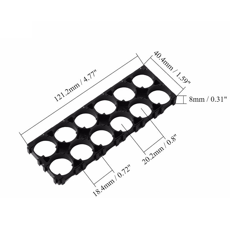 2 X 6 18650 Battery, Holder with 18.5MM, Bore Diameter