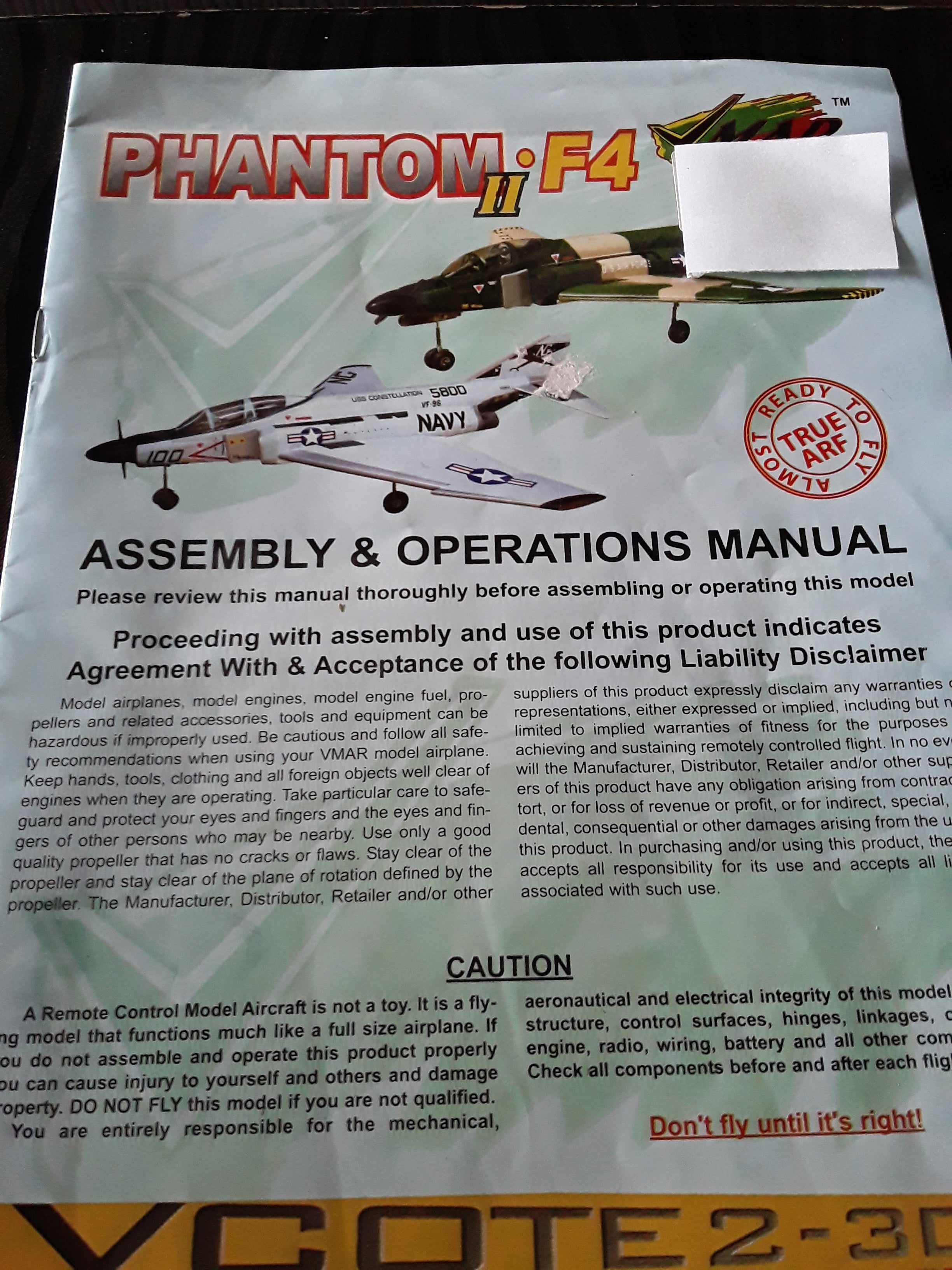 ASSEMBLY & OPERATION MANUAL OF PHANTON 11 F4