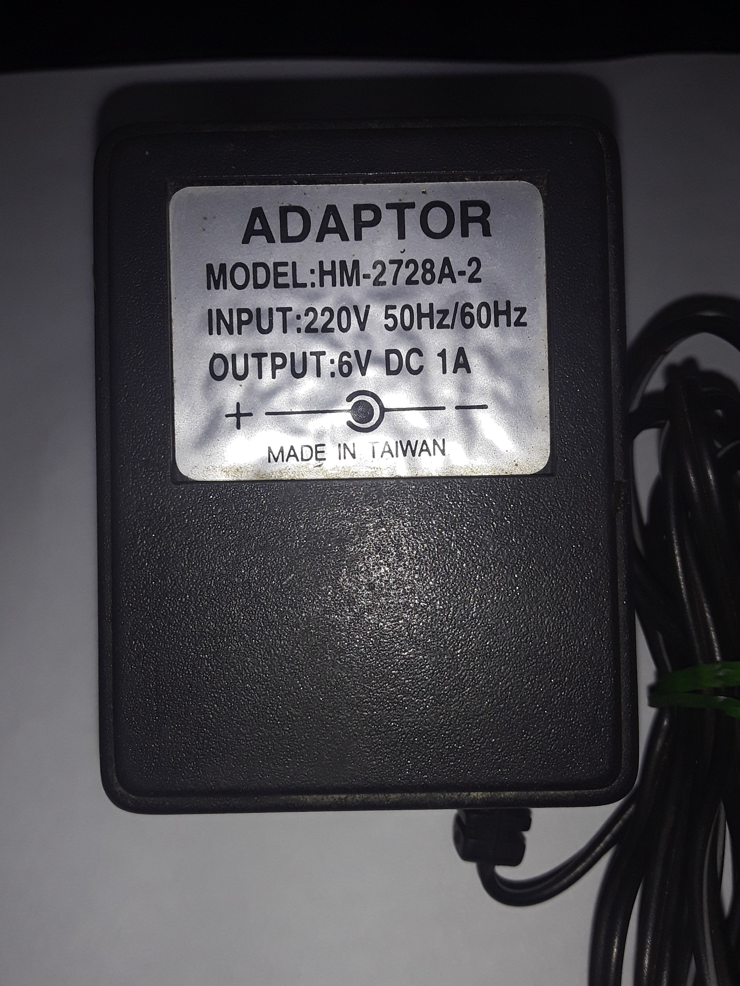 Adaptor Model Hm-2728A-2 Input 220V Dc 6V 1A (Quality Pre Owned)