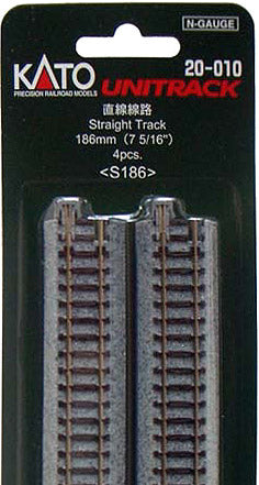 KATO N-STRAIGHT TRACK 4 PCS 5/16 186MM