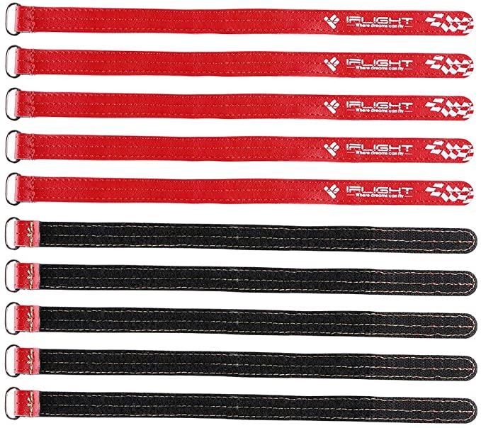 20Mm Microfiber Pu Leather Battery Straps (5Pcs)-Red 250Mm