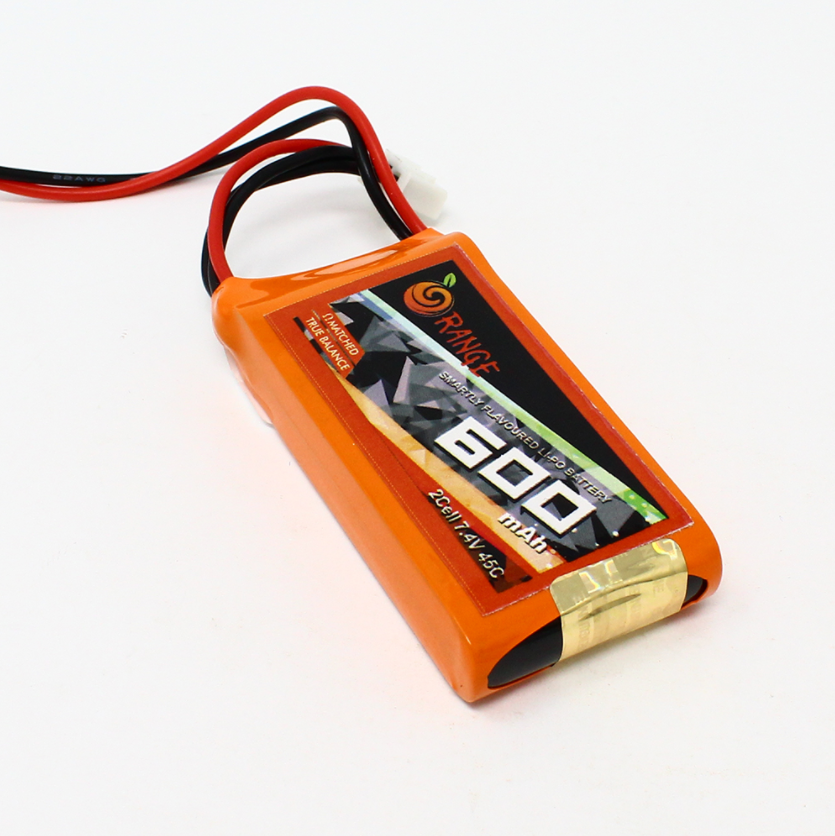 Orange 600mAh 2s 45c/90c Lithium Polymer Battery Pack (Lipo)