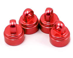 Traxxas 3767X RED-Anodized Aluminum Shock Caps (Fits Ultra Shocks) (Set Of Four)