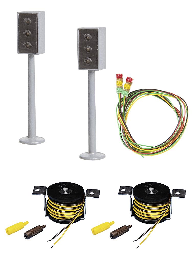 Faller 2Led Traffic Lights With Stop Section 161656