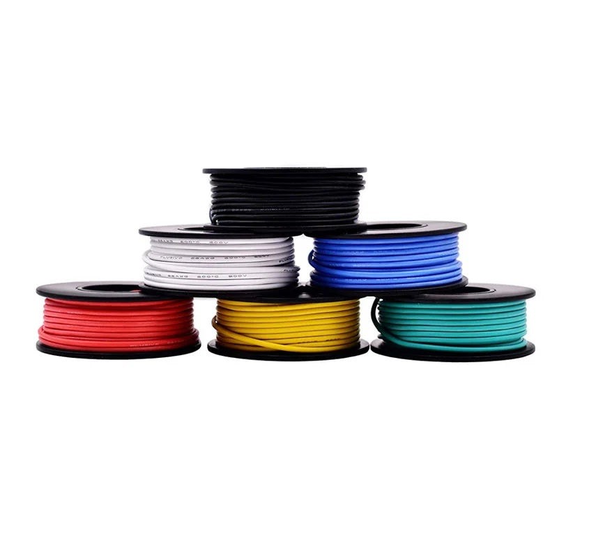 Plusivo 18AWG Hook up Wire Kit – 600V Pre-Tinned Stranded Silicon Wire of 6 Colors x 5M