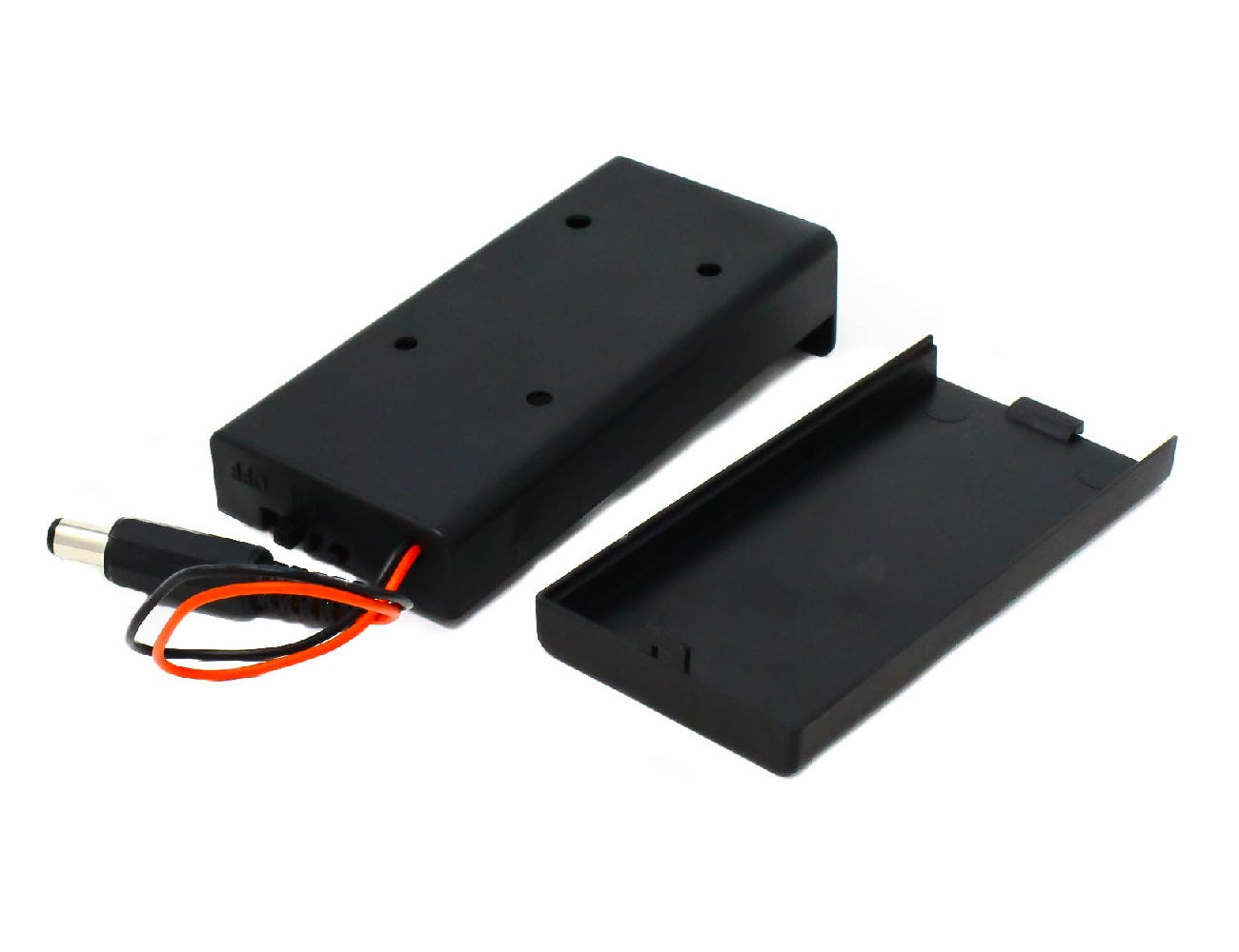 18650 x 2 battery holder with cover and On/Off Switch With DC jack