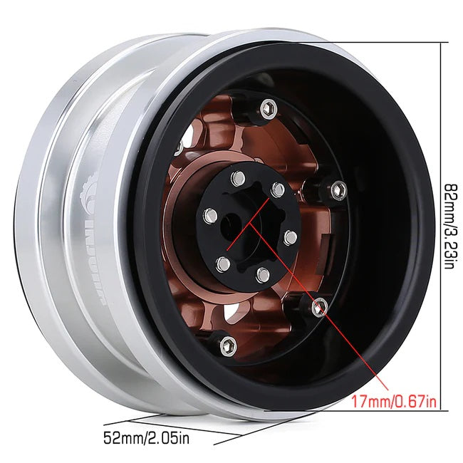 4PCS 2.9″ CNC Aluminum Beadlock Wheel Hub Rim for 1/6 RC Crawler Axial SCX6