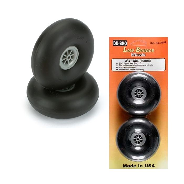 Du-Bro Low Bounce Smooth Wheels 3 1/2″ (89mm)