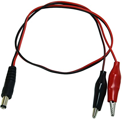 Alligator Clips To Male 5.5Mm Connector Adapter Cable (12")