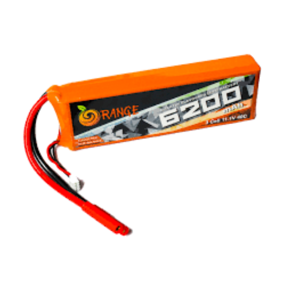 ORANGE 6200mAh 3S 40C (11.1 v) Lithium Polymer Battery Pack (LiPo)