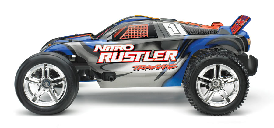 Traxxas Nitro Rustler 1/10 Scale Truck Blue/Grey-44096-3