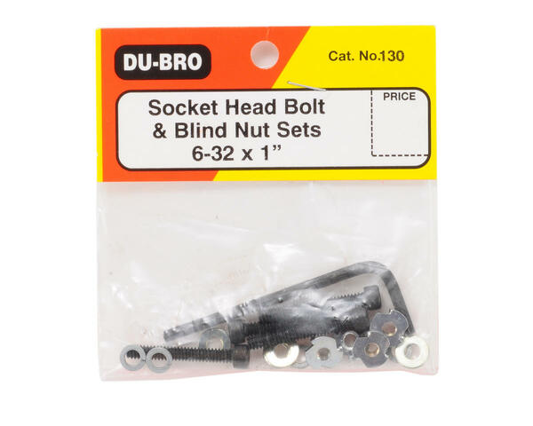 Du-Bro Socket Head Bolt & Blind Nut Sets 6-32X1" No.130