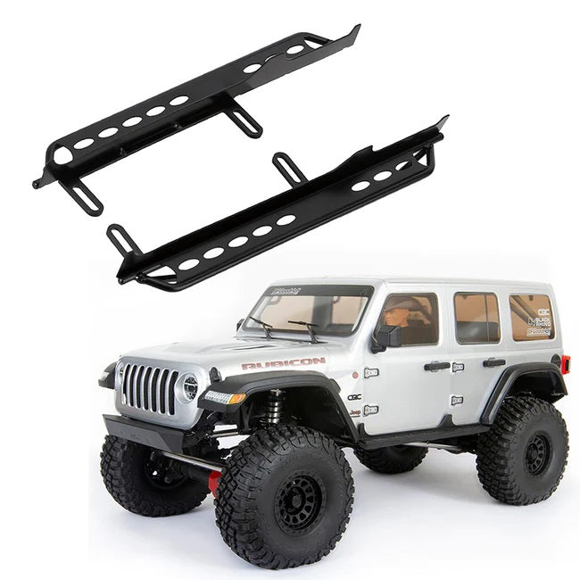 2PCS Rock Sliders Metal Pedal For 1/6 SCX6 Jeep Wrangler Trail Honcho