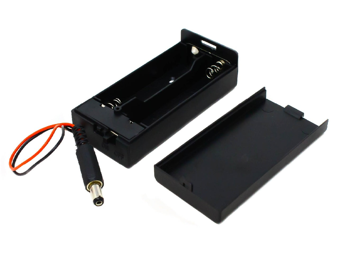 18650 x 2 battery holder with cover and On/Off Switch With DC jack