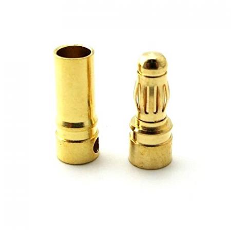 GOLD  BULLET CONNECTORS 4MM PAIR