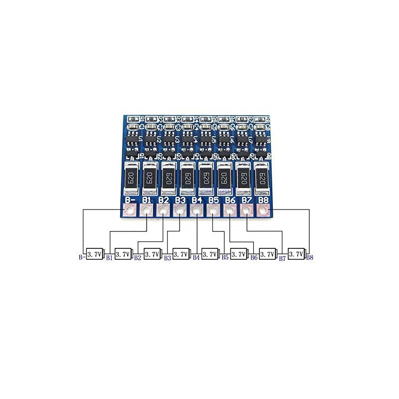 8S 29.6V 18650 Lithium Battery Equalizer Board 33.6V Polymer Battery Equalizer Board Connector