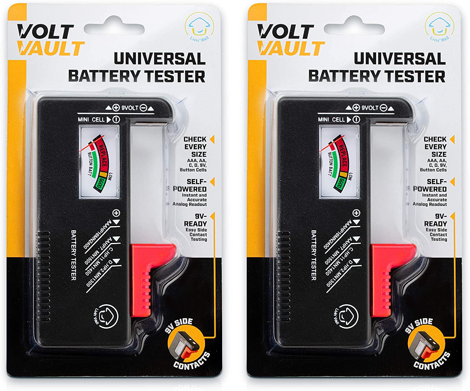 Battery Tester Checker 2Pk-2 Battery Tester Monitors For Aa,Aaa