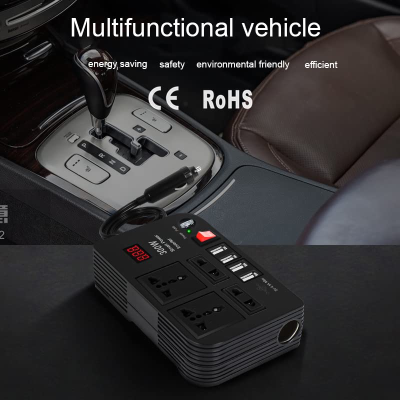 Power Inverter DC 12V To AC 220V With Usb Ports Fast Charging 2 Universal Sockets