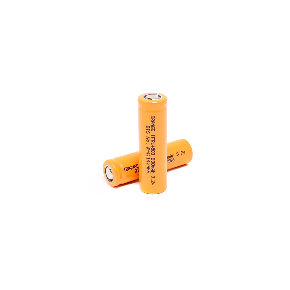 Orange A Grade IFR14500 600mAh (3c) LiFePO4 Battery