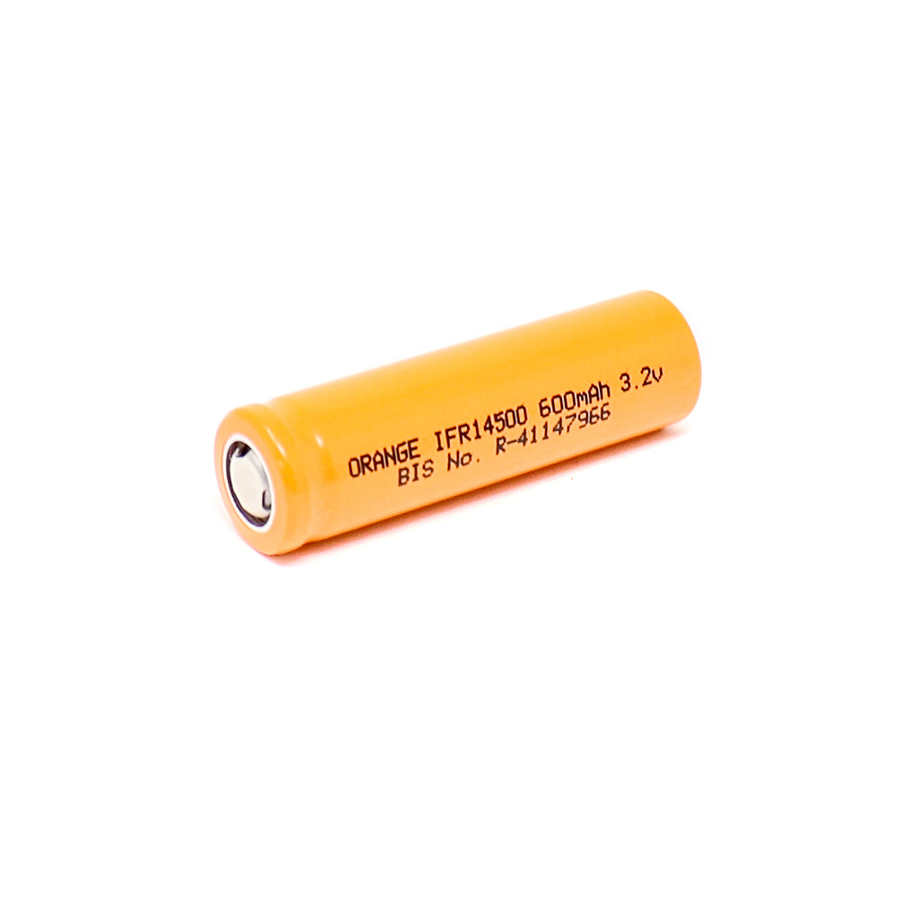Orange A Grade IFR14500 600mAh (3c) LiFePO4 Battery