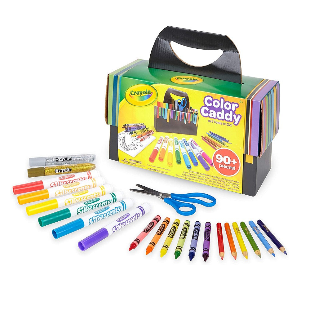 Crayola Color Caddy Art Tools To Go, Gift for Kids (90+ Pcs) for Age 4+ Years