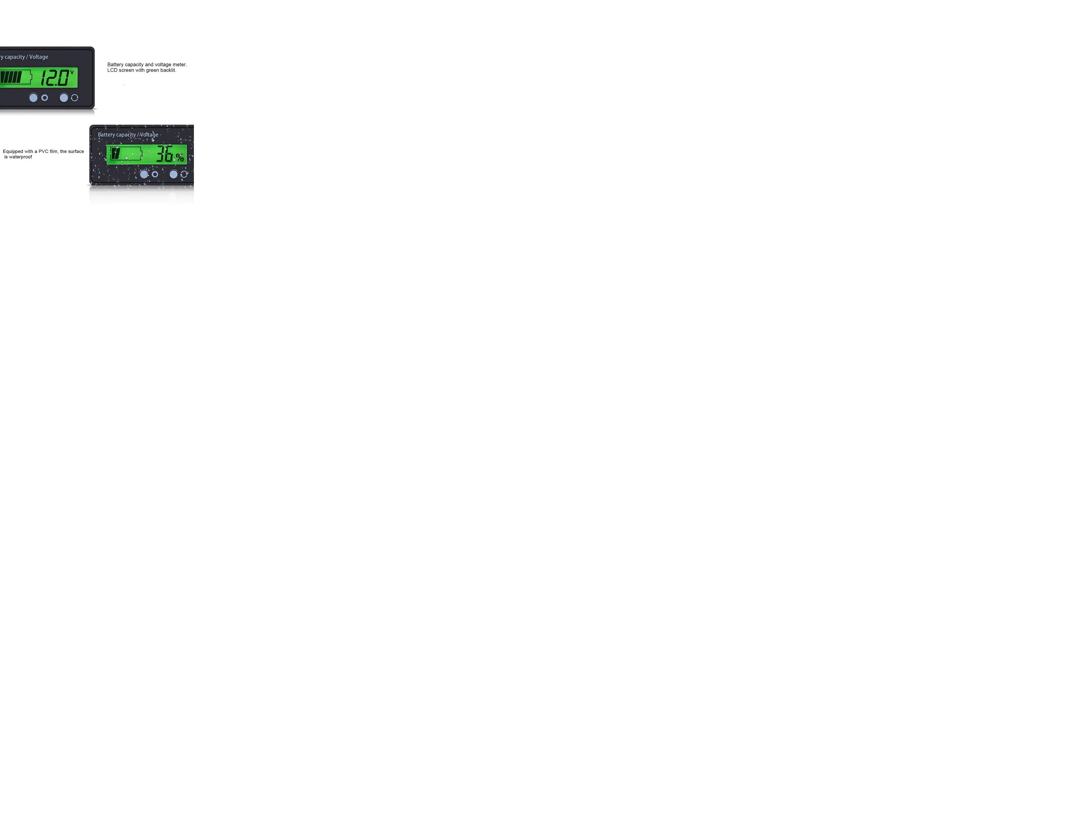 12-84V Battery Power Display Meter Lithium Battery Lead-acid Battery Power Display GY-6GS Green 3 Strings Lithium Battery