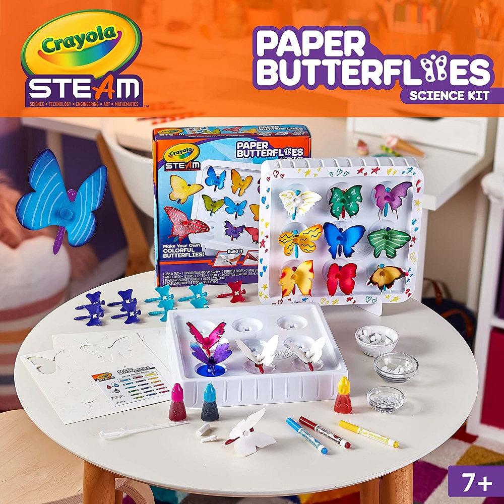 Crayola Paper Butterfly Science Kit, STEAM Toy for Ages 7, 8, 9, 10