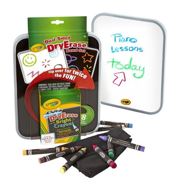 Crayola Dual-Sided Dry-Erase Board Set for Age 4+ Years (With 8 neon Crayons)